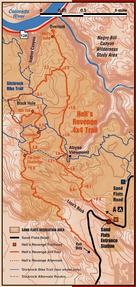 Hell's Revenge Free  Trail Map