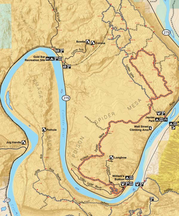 Poison Spider Mesa Trailhead Map