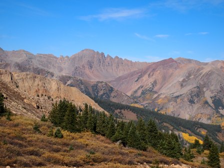 Pearl Pass Trail as seen from Taylor Pass trail in Colorado